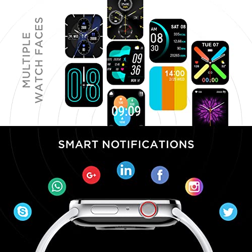 Fire-Boltt Visionary 1.78" AMOLED Bluetooth Calling Smartwatch with 368 * 448 Pixel Resolution, Rotating Crown & 60Hz Refresh Rate 100+ Sports Mode, TWS Connection, Voice Assistance (Silver)