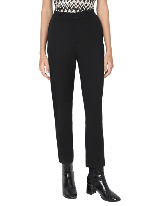 VERO MODA Women's Slim Fit High-Rise Black Trouser