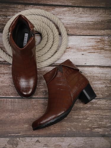 ELLE women Boots,Tan,UK-5