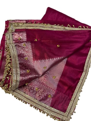 RB ZIVA Viral Banarasi Soft Tissue Silk Ghunghroo Saree With Lace Attached