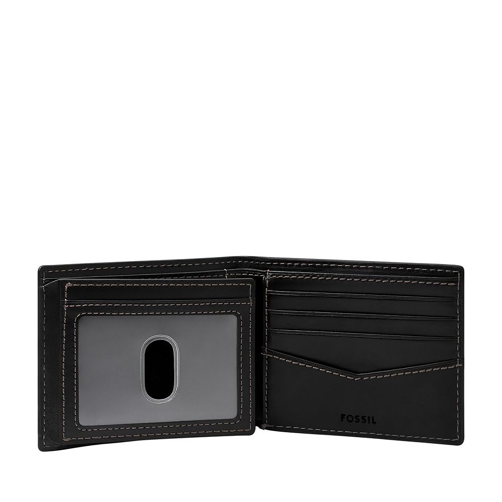 Fossil Men Leather Hayes Black Wallet Ml4647001