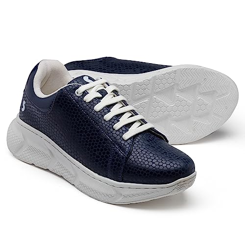 SOLETHREADS Gator | Casual Sneaker Lightweight Cushioned Lace-up Shoes for Women | Blue | 8UK