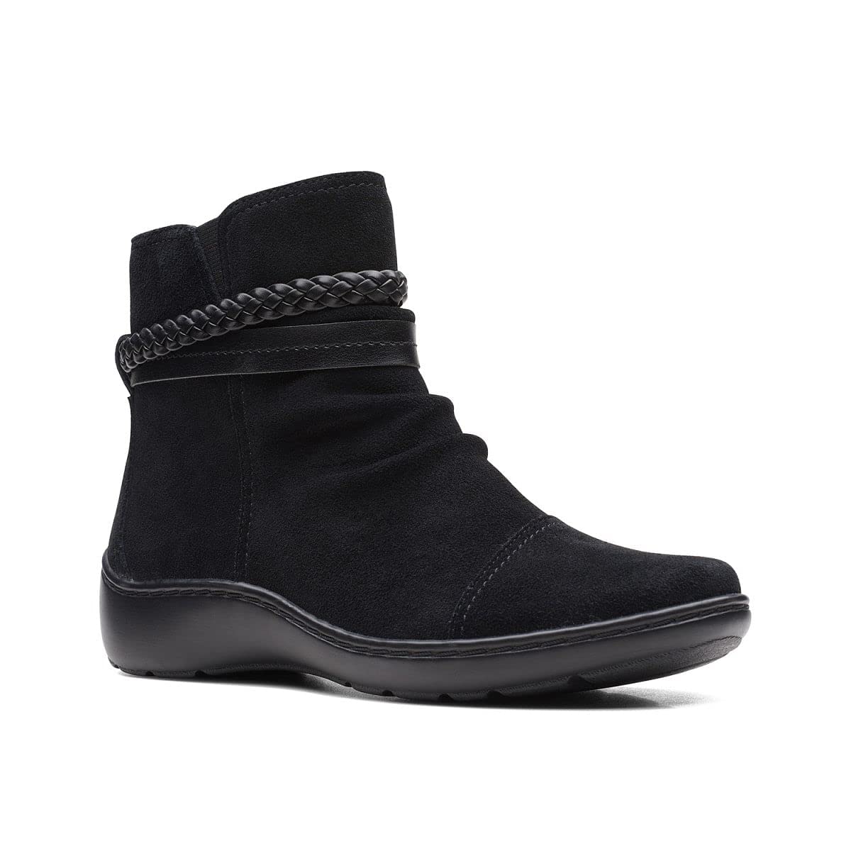 Clarks Women Cora Braidboot Black Sde Uk-7