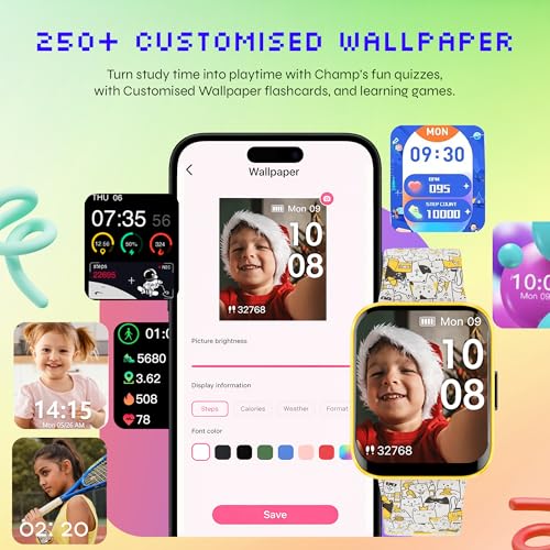 WatchOut Champion Smart Watch for Kids with Habit Builder & Health Tracking | Curved Smartwatch with Waterproof | Activity Tracker for Children | School-Safe Smart Watch for Boys & Girls Ages 3–17