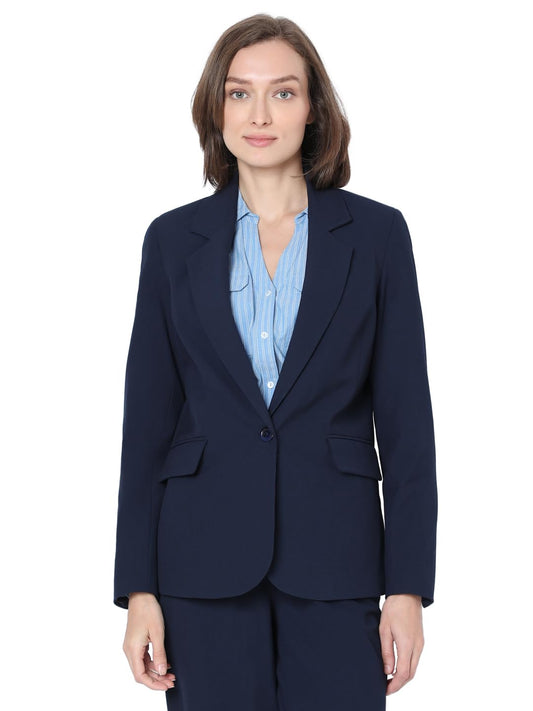 VERO MODA Womens Regular Fit Navy Blue Blazer