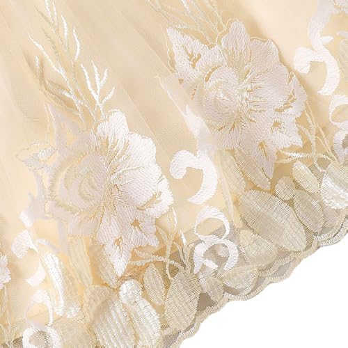 Hopscotch Baby Girls Knee Length Party Dresses in Cream Color For Ages (18-24 Months)
