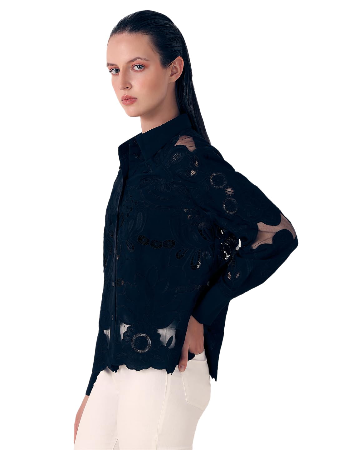 VERO MODA Women's Regular Fit Shirt (9007973- Black