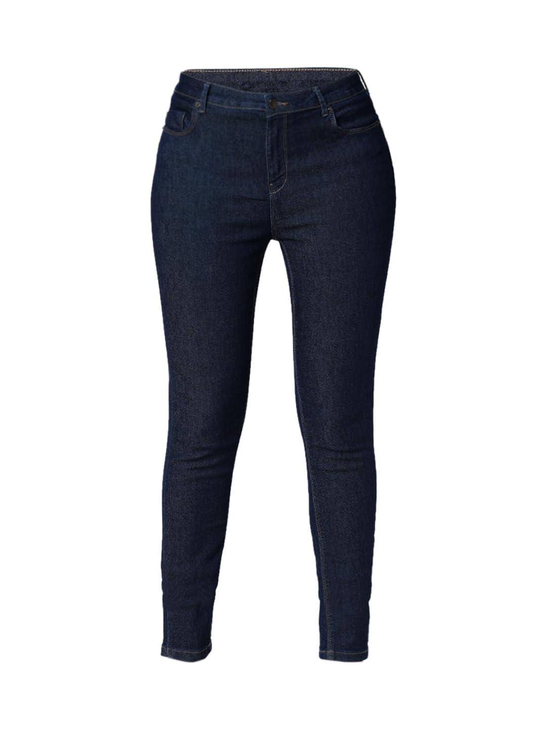 VERO MODA Women Solid Dark Blue Cotton Skinny Fit Ankle Length High Rise Jeans