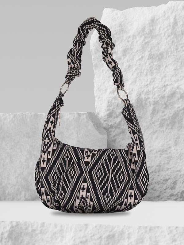 MINI WESST Women's Multi Graphic Fabric Hobo Bag (MWHB227PR)