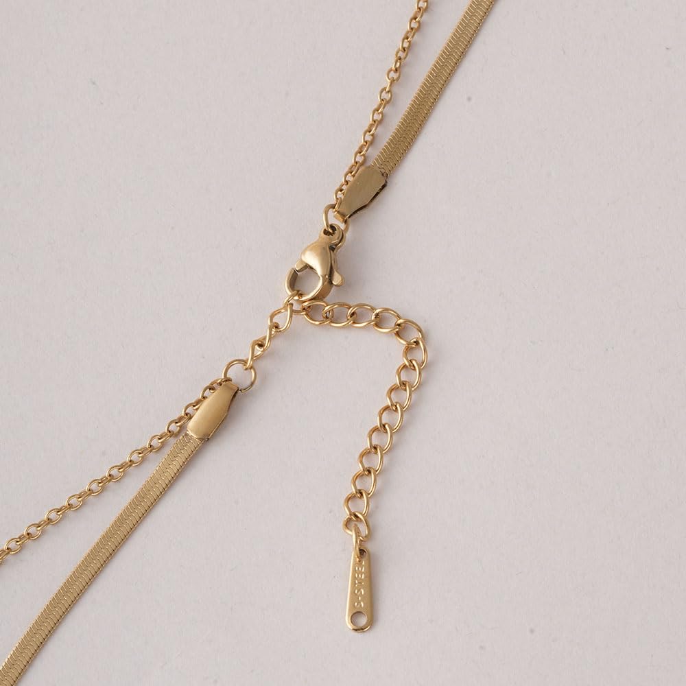 PALMONAS Layered Heart Gold Necklace for Women - Waterproof & Anti-Tarnish Necklace | Gift For Girls & Women