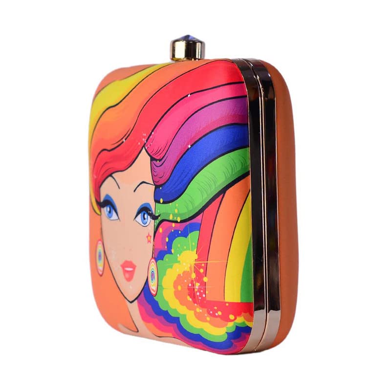 Artklim Rainbow Hair Girl Clutch