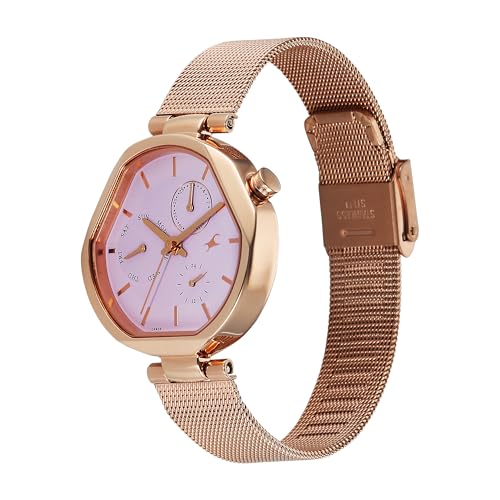 Fastrack TIK Tok 5.0 Quartz Pink Shaped Dial Women's Watch | Stainless Steel Strap Material | Watches for Women Analog - 6319WM01