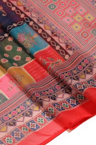 Soch Womens Multicolour Muslin Ethnic Motifs Suit Set With Beads