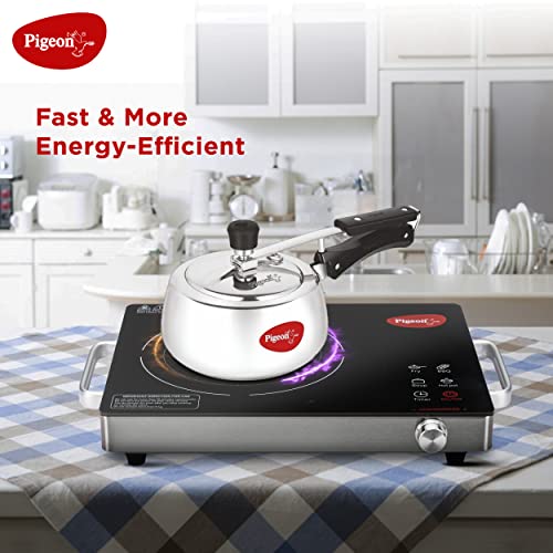 Pigeon Radiant Infrared Cooktop 2000 Watt, Compatable for all cooking utensils, Black, Medium