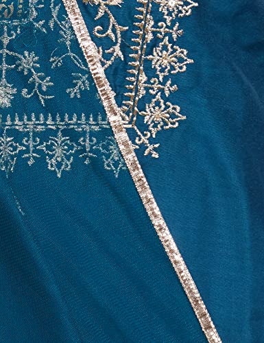 BIBA WOMEN SOLID; EMBROIDRED NARROW SALWAR KURTA DUPATTA(SKDASSORTED7700_TEAL_38)