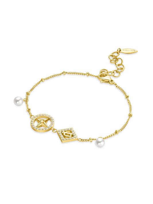 Police Sheeny Crystal Gold Bracelet For Women - PEJLB0002105