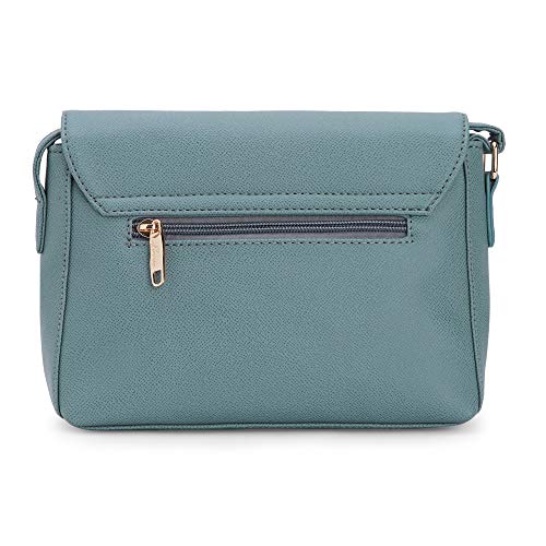 Lavie Rigel Textured Horizontal Flap Over Women's Sling Bag (P Blue)