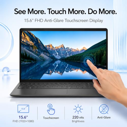 Dell 15.6" Touchscreen Laptop for Business | Intel 12-Core Ultra 7 255U (AI PC) | 64 GB DDR5-5600MT/s | 2 TB SSD | FHD Anti-Glare Display | Windows 11 Pro | Copilot AI | Wi-Fi 6 | Backlit Keyboard