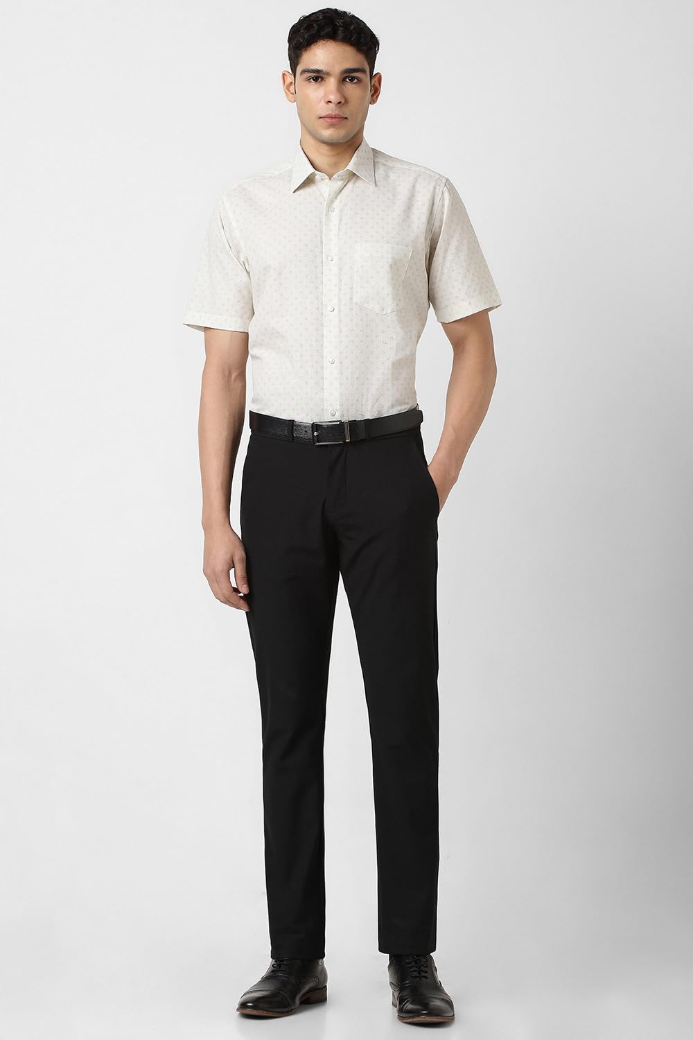 Van Heusen Men's Regular Fit Shirt (VHSHFCUB656276_Beige