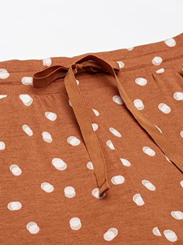 Enamor Essentials-Relaxed Fit Soft, Drapey Printed Top & Jogger Lounge Set for Womens-EC19 (EC19_Terra Cotta Circle Aop_2XL)