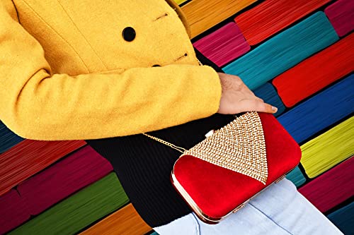 For The Beautiful You Red Embroidered Women's Clutch (410)