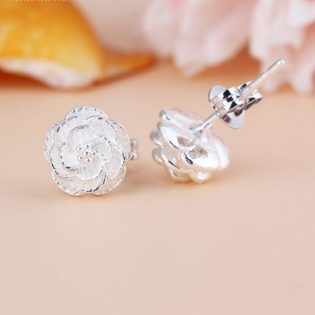 Peora Fashion Silver Plated Alloy Stud Earrings for Women, Silver