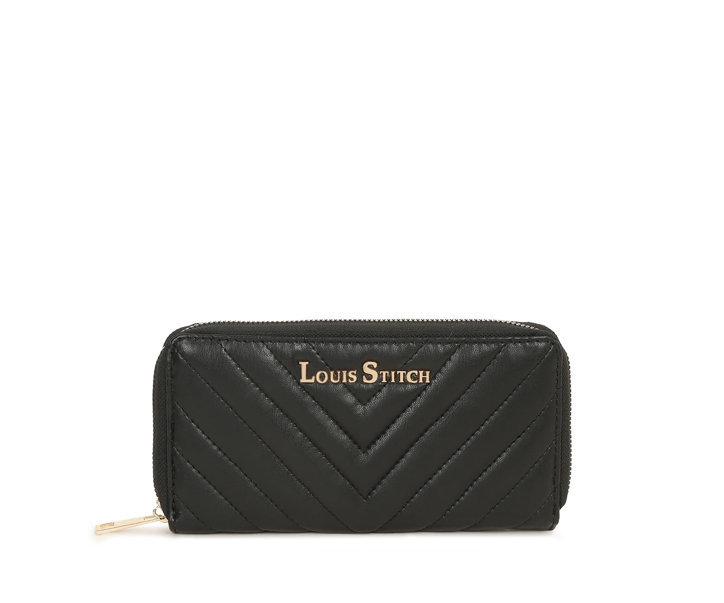 LOUIS STITCH Stylish Black Zipper Purse, for Women | Multi Pocket Ladies Clutch Hand Purse, LS-LDB-WL110-CLSTCUJB-100
