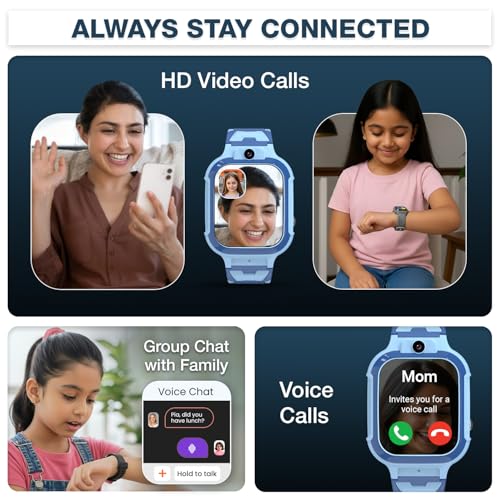 sekyo Carepal Pro (Smartchoice) 4G Kids Smart Watch | Video Call, Accurate & Live GPS Location |App Control, Family Chat, Pedometer, Safe Zone, SOS, Good Habit Coach | SmartWatch for Kids, Boys/Girls