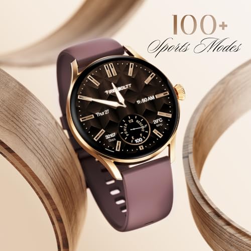Fire-Boltt Glitz Women Smart Watch with 1.19” AMOLED Display, Bluetooth Calling, Rotating Crown, Always On Display, 1000 Nits Brightness, IP68 Waterproof Mocha Brown