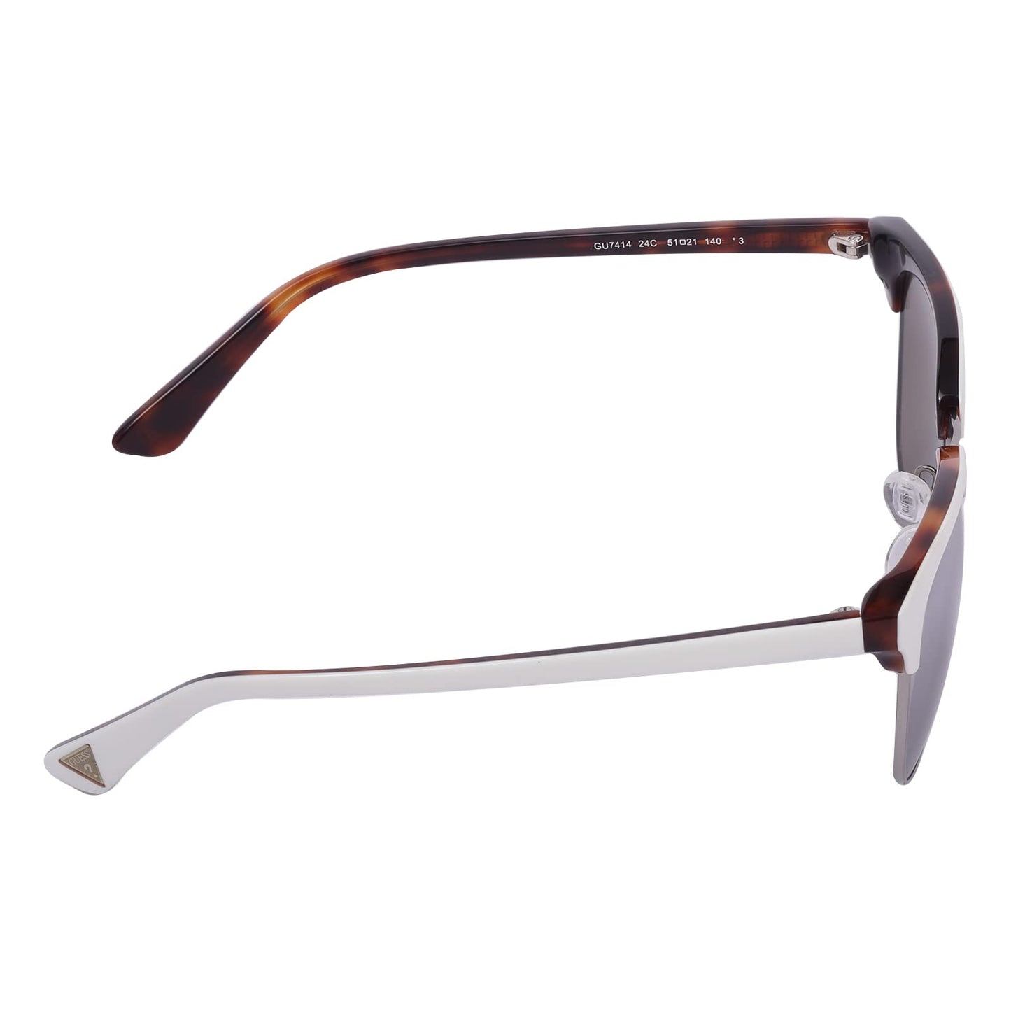 GUESS Gradient Browline/Clubmaster Unisex Sunglasses 7414 24C|51|Silver Color Lens
