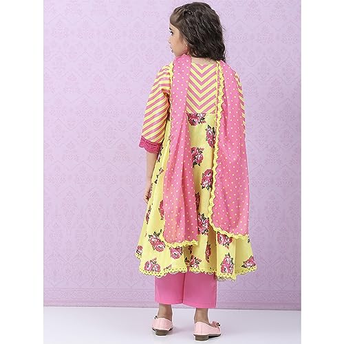 BIBA GIRL PRINTED STRAIGHT KID(KW4758_LIME GREEN_7)