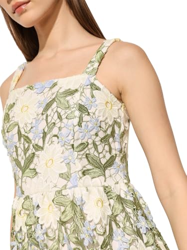 ONLY Women's Embroidered Fit and Flare Multicolor Dress