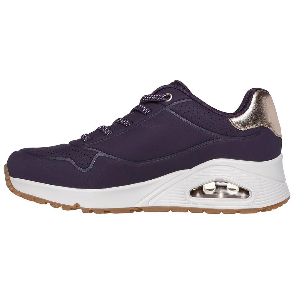 Skechers Womens UNO - Shimmer Away Dark Purple Lifestyle Lace Up Shoe
