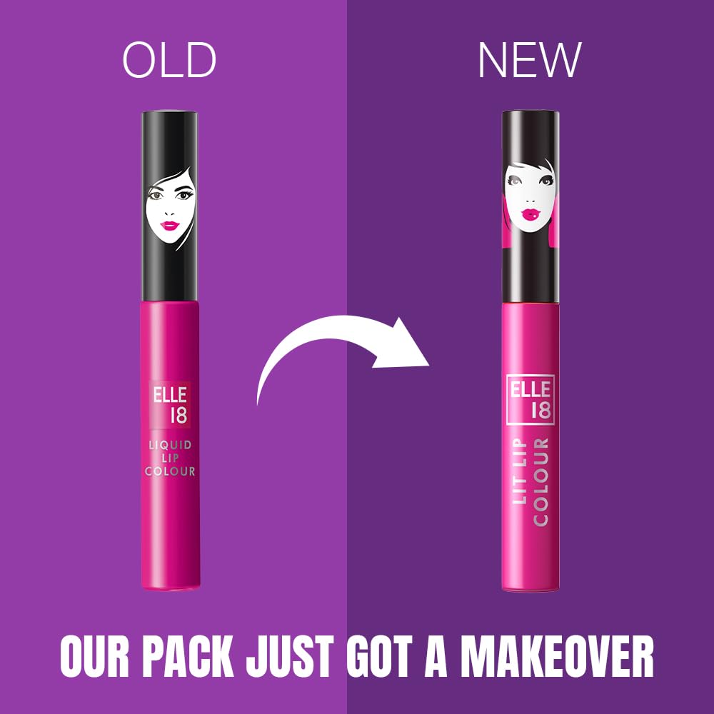 Elle 18 Lit Lip, Matte Finish, Nutty Latte, 16 hrs Long Lasting Liquid Lipstick, Smudge and Transfer Proof Lipstick, One-stroke application, Quick Drying | 5.6 ml