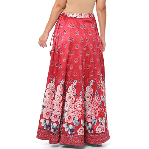 BIBA Women Polyester Printed Flared Mix and Match Maxi (Mnmskirts/T18383_Red_L)