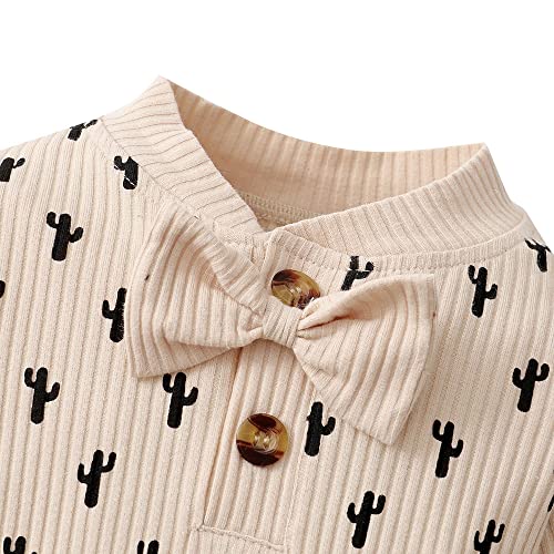 Hopscotch Baby Boys and Baby Girls Cotton and Polyester Full-Sleeve All-Over Print Bodysuit With Cap in Beige Color For Ages 6-9 Months (BNF-4246936)