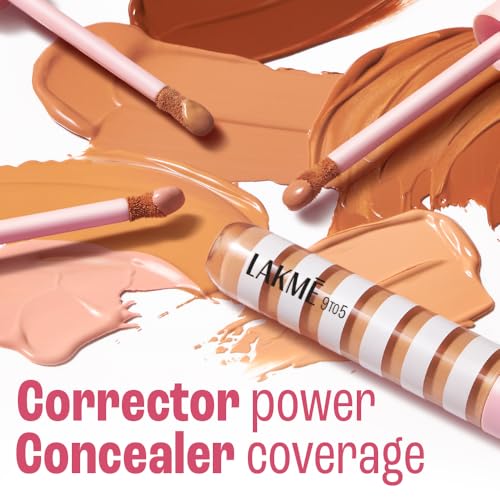 Lakme 9to5 Hya Beach Edit Colour Correcting + Brightening Concealer, SPF 40, Light 1, 6ml