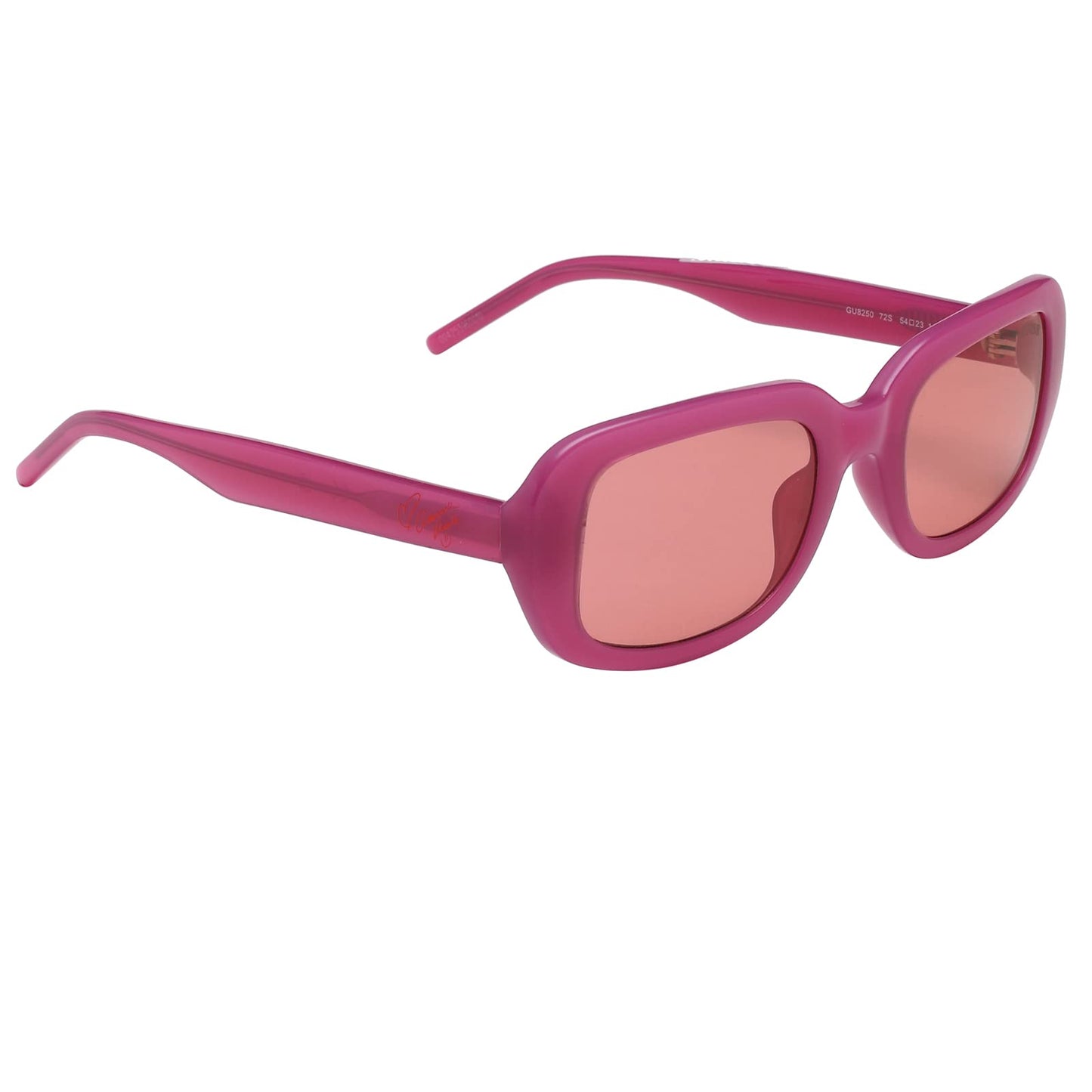 Guess Solid Rectangular Women Sunglasses - (GU8250 72S 54 S |54| Pink Color Lens)