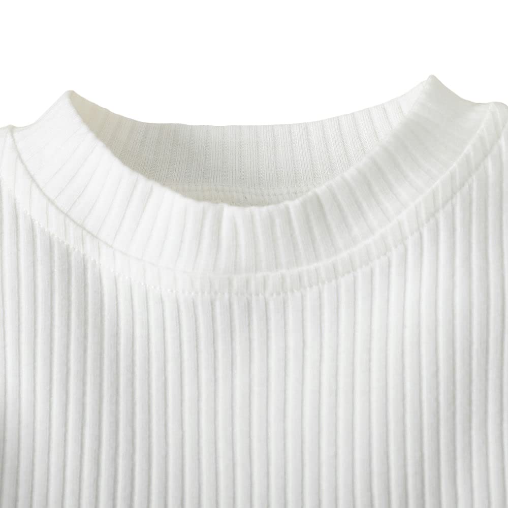 Hopscotch Girls Solid Top Pant Set In White Color for Ages 5-6 Years