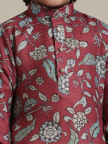 Manyavar Boys Viscose Blend Printed Kurta Pyjama Set (2pcs)(4-5 years)