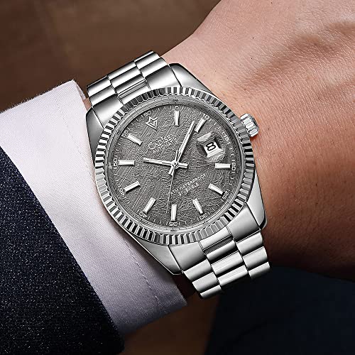 CADISEN Design Men Watches Mechanical Automatic 100M Waterproof Brand Luxury Stainless Steel Watch H0mage, 8214GRAY