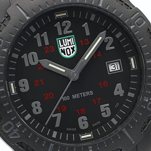 Luminox - G Sea Bass Carbonox - Mens Watch 44mm - Divers Watch Date Function - 100m Water Resistant - Mens Watches - Swiss Made - Different Variations, Case:black, Dial:black, Band:black, Numbers:grey