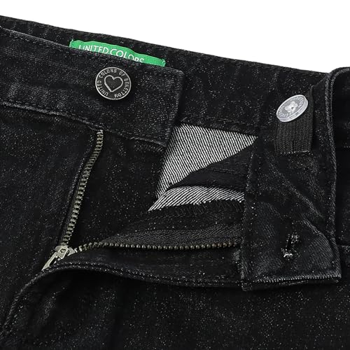 United Colors of Benetton Solid Regular Fit Cargo Pocket Mini Skirt (Size: 12-13 Years)-25A4DENCG207I100 Black