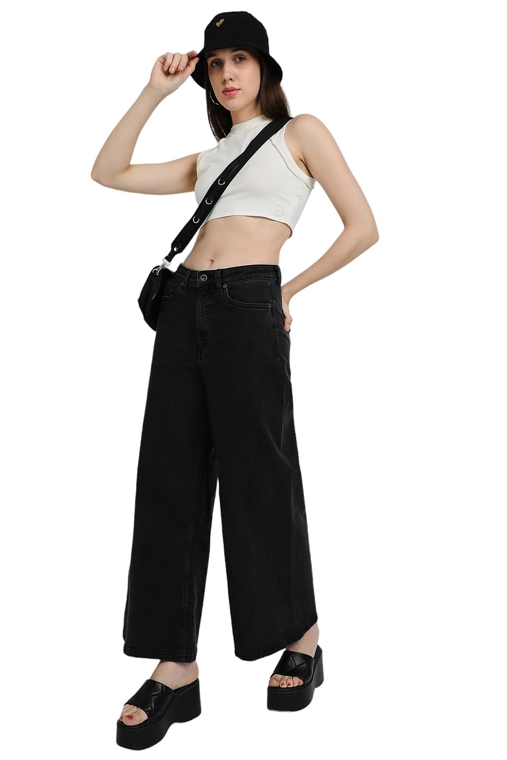 FOREVER 21 Women's Regular Jeans (FWS24JDNE0043_Grey