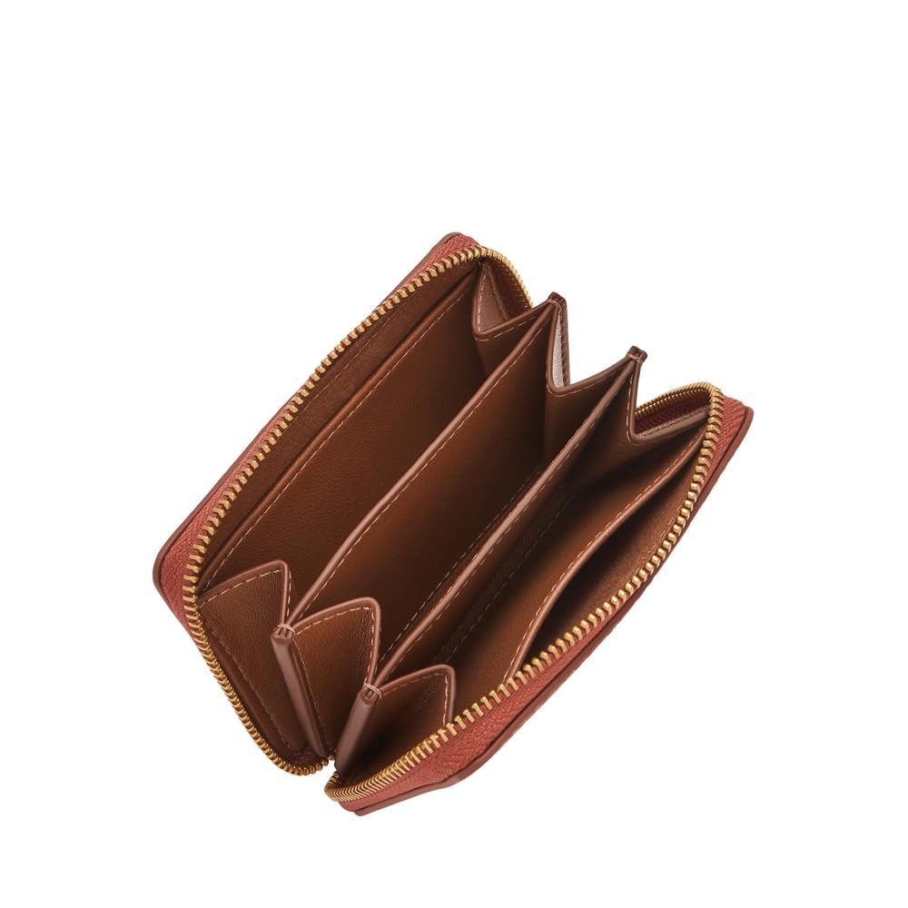 Fossil Leather Women Logan Red Card Case SL10045604