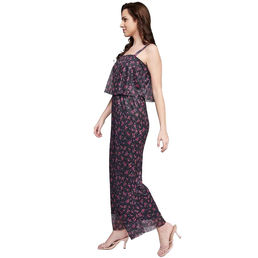 AND Floral Polyester Sleeveless Womens Ankle Length Jumpsuit (Multi, 16) Multicolour