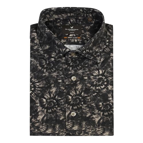 blackberrys Men Formal Brown India Slim Fit Shirt | Solid Brown Formal Shirt with Full Sleeves, Clean Construction and Office Wear Suitability | Size 48