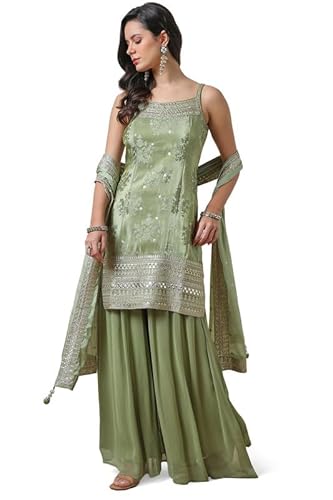Soch Women's Tissue Salwar Suit (OWA4CD21030A_Sap Green
