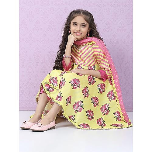 BIBA GIRL PRINTED STRAIGHT KID(KW4758_LIME GREEN_7)