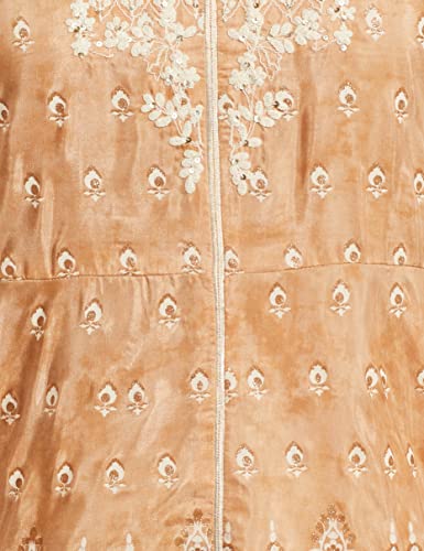 W for Woman Women's Polyester Regular Gown (20SKW14777-116298_Light Orange_10)